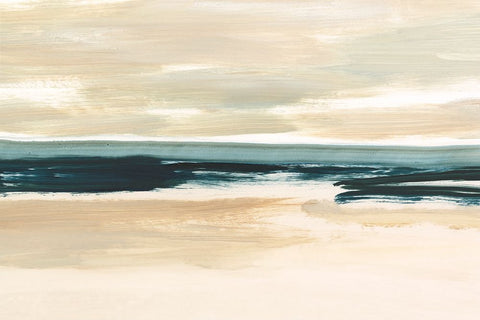 Sand And Sea I White Modern Wood Framed Art Print with Double Matting by Harper, Ethan