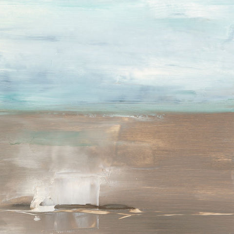 Beach Mirage I White Modern Wood Framed Art Print with Double Matting by Harper, Ethan