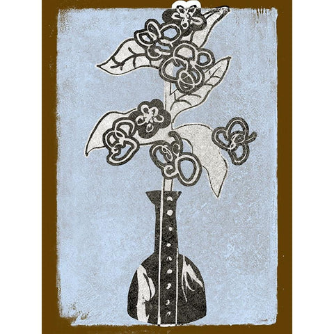 Graphic Flowers in Vase III White Modern Wood Framed Art Print by Wang, Melissa