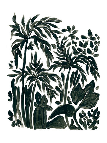 Ink Jungle III White Modern Wood Framed Art Print with Double Matting by Vess, June Erica