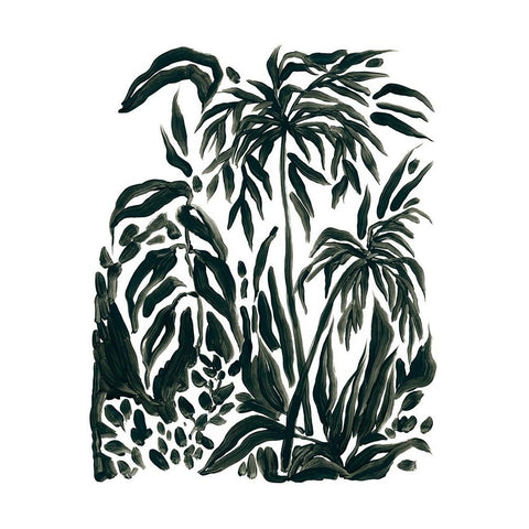 Ink Jungle IV Gold Ornate Wood Framed Art Print with Double Matting by Vess, June Erica