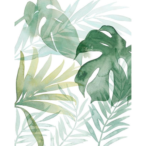 Tropical Whisper II Black Modern Wood Framed Art Print with Double Matting by Popp, Grace