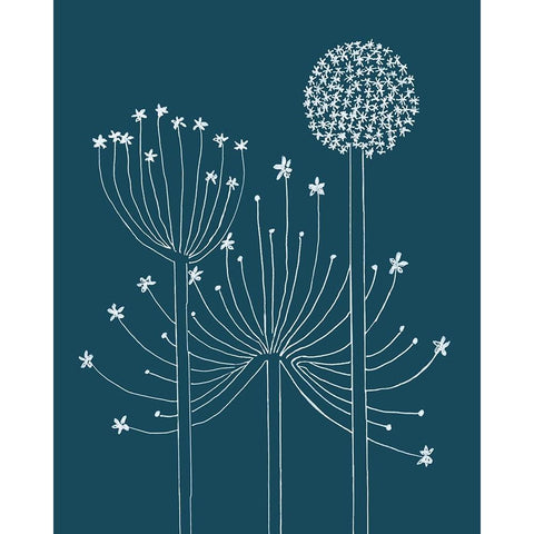 Graphic Alliums II White Modern Wood Framed Art Print by Longley, Alicia