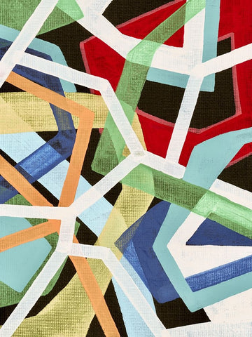 Magnetic Color I White Modern Wood Framed Art Print with Double Matting by Galapon, Nikki