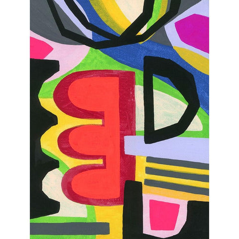 Bold Shape Shift I Black Modern Wood Framed Art Print with Double Matting by Galapon, Nikki