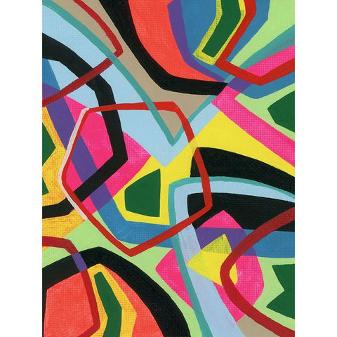 Bold Shape Shift II Black Modern Wood Framed Art Print by Galapon, Nikki