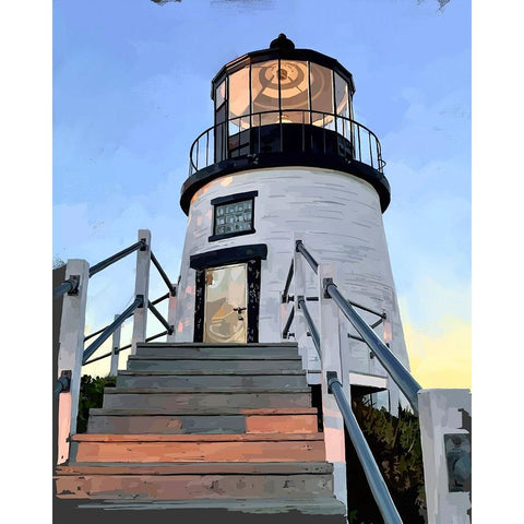 Maine Lighthouses I Black Modern Wood Framed Art Print by Kalina, Emily