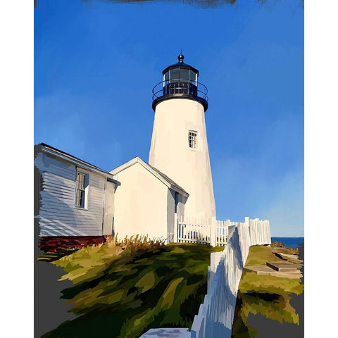 Maine Lighthouses II Gold Ornate Wood Framed Art Print with Double Matting by Kalina, Emily