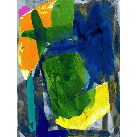 Brights Strokes I White Modern Wood Framed Art Print by Cartissi