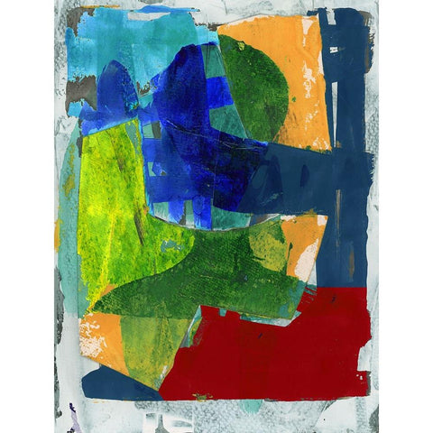 Brights Strokes II Black Modern Wood Framed Art Print by Cartissi