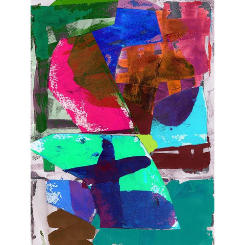 Brights Strokes III Black Modern Wood Framed Art Print by Cartissi