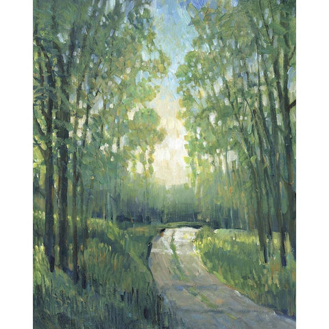 Golden Light Pathways II Gold Ornate Wood Framed Art Print with Double Matting by OToole, Tim