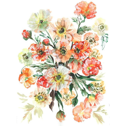 Icelandic Poppies I White Modern Wood Framed Art Print by Zwara, Ania