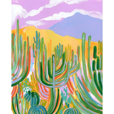 Lavender Desert I White Modern Wood Framed Art Print by Marr, Laura