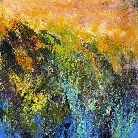 Marsh IV Sunset White Modern Wood Framed Art Print by Fagan, Dorothy