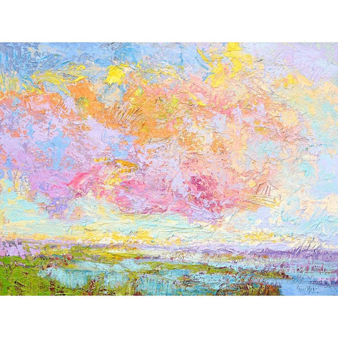 On a Summers Eve Black Modern Wood Framed Art Print with Double Matting by Fagan, Dorothy