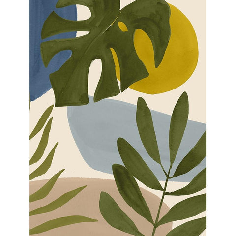 Tropica Tumble I Black Modern Wood Framed Art Print with Double Matting by Barnes, Victoria