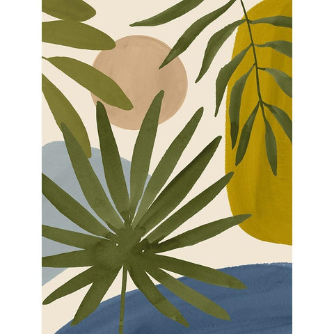 Tropica Tumble II Black Modern Wood Framed Art Print with Double Matting by Barnes, Victoria