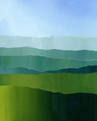 Blue Ridge Fade II White Modern Wood Framed Art Print with Double Matting by Popp, Grace