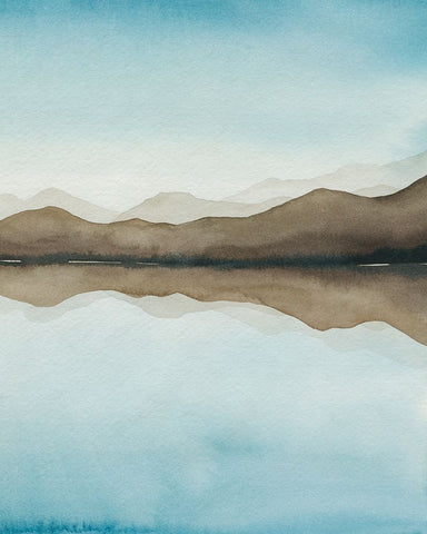 Turquoise Reflections II White Modern Wood Framed Art Print with Double Matting by Popp, Grace