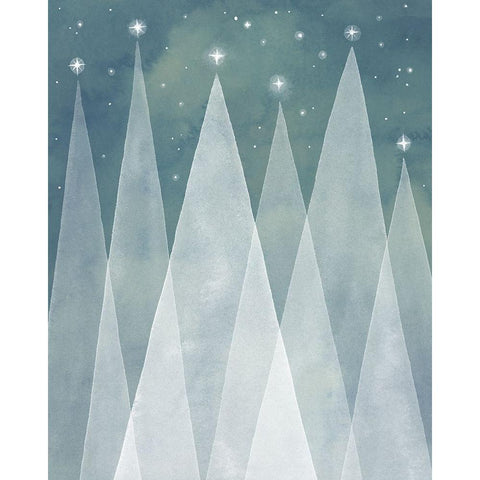 Mod Evergreens II Black Modern Wood Framed Art Print with Double Matting by Popp, Grace