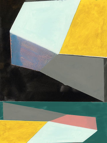 Chop II White Modern Wood Framed Art Print with Double Matting by Cartissi