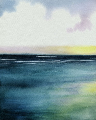 Sherbet Sunset Diptych I White Modern Wood Framed Art Print with Double Matting by Popp, Grace