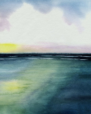 Sherbet Sunset Diptych II White Modern Wood Framed Art Print with Double Matting by Popp, Grace