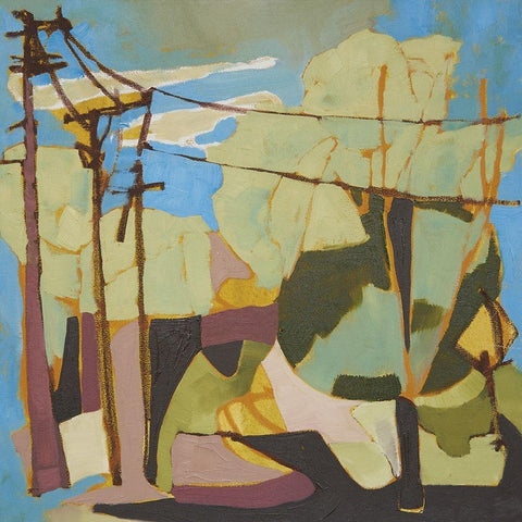 Wires II Black Modern Wood Framed Art Print with Double Matting by Ferrell, Erin McGee