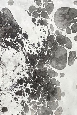 Marbling III Black Ornate Wood Framed Art Print with Double Matting by Ferrell, Erin McGee