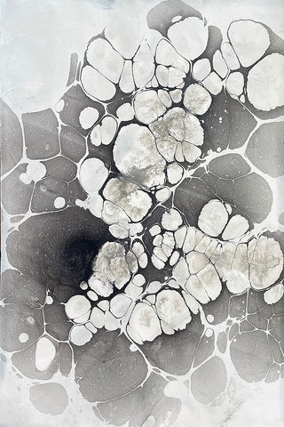 Marbling VII Black Ornate Wood Framed Art Print with Double Matting by Ferrell, Erin McGee
