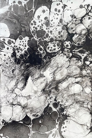 Marbling IX White Modern Wood Framed Art Print with Double Matting by Ferrell, Erin McGee