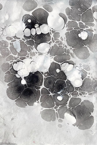 Marbling XIII White Modern Wood Framed Art Print with Double Matting by Ferrell, Erin McGee