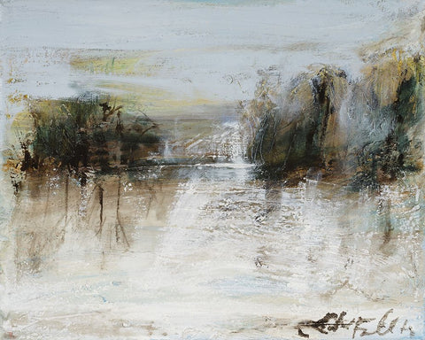Wintery Horizon I Black Ornate Wood Framed Art Print with Double Matting by Ferrell, Erin McGee