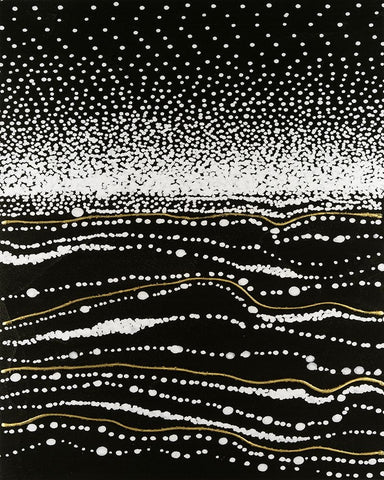 Infinity Sands I White Modern Wood Framed Art Print with Double Matting by Lam, Vanna