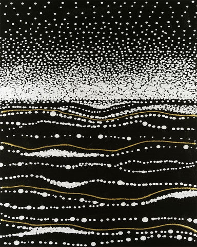Infinity Sands II White Modern Wood Framed Art Print with Double Matting by Lam, Vanna