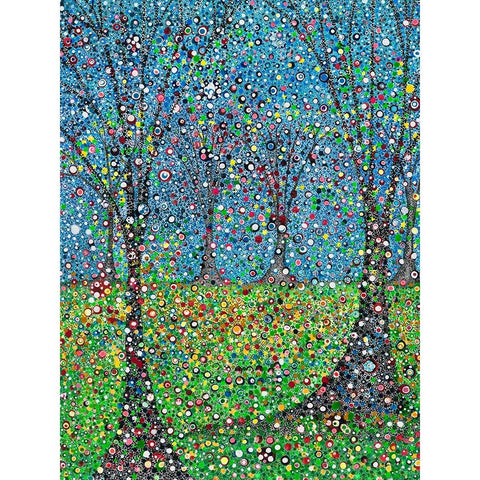 Phosphene Black Modern Wood Framed Art Print with Double Matting by Dignan, Lawrie