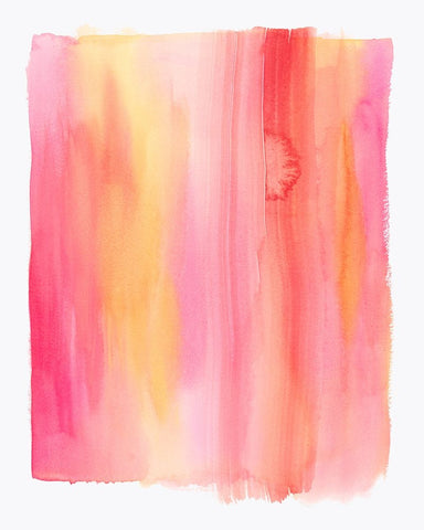 Summer Sherbet Wash I White Modern Wood Framed Art Print with Double Matting by Popp, Grace