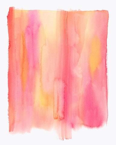 Summer Sherbet Wash II White Modern Wood Framed Art Print with Double Matting by Popp, Grace