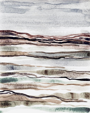 Muted Earth Layers I Black Ornate Wood Framed Art Print with Double Matting by Galapon, Nikki