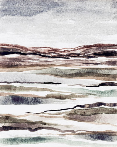 Muted Earth Layers II Black Ornate Wood Framed Art Print with Double Matting by Galapon, Nikki