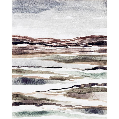 Muted Earth Layers II Black Modern Wood Framed Art Print by Galapon, Nikki