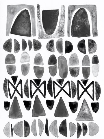 Grey Arches I White Modern Wood Framed Art Print with Double Matting by Galapon, Nikki