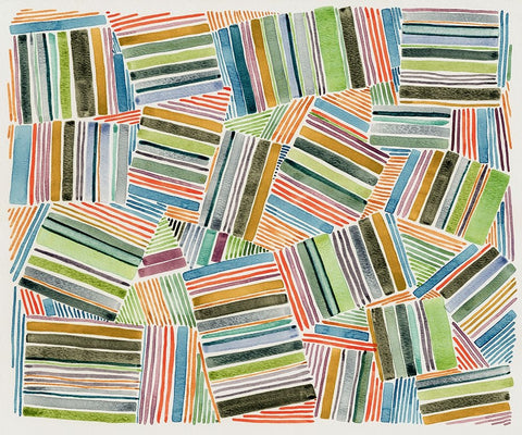 Quilted Pattern I White Modern Wood Framed Art Print with Double Matting by Galapon, Nikki