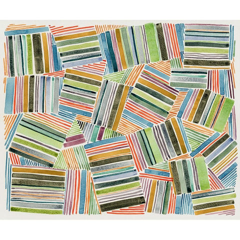 Quilted Pattern I White Modern Wood Framed Art Print by Galapon, Nikki