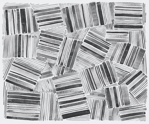 Quilted Pattern III Black Ornate Wood Framed Art Print with Double Matting by Galapon, Nikki