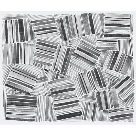 Quilted Pattern III Black Modern Wood Framed Art Print by Galapon, Nikki