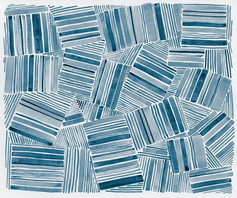 Quilted Pattern V White Modern Wood Framed Art Print with Double Matting by Galapon, Nikki
