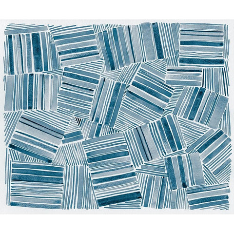 Quilted Pattern V White Modern Wood Framed Art Print by Galapon, Nikki