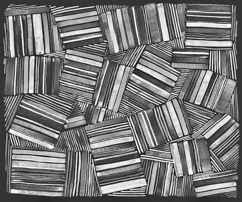 Quilted Pattern VI White Modern Wood Framed Art Print with Double Matting by Galapon, Nikki